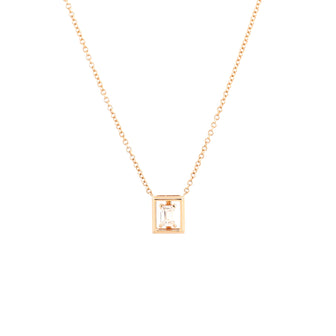 Tiffany & Co. Jewel Box Pendant Necklace 18K Rose Gold with Diamond Small