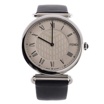 Fendi Palazzo Quartz Watch Stainless Steel and Leather 41