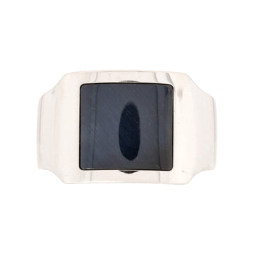 Cartier Santos Dumont Ring 18K White Gold with Hawk's Eye