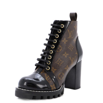 Louis Vuitton Women's Star Trail Ankle Boots Monogram Canvas with Patent