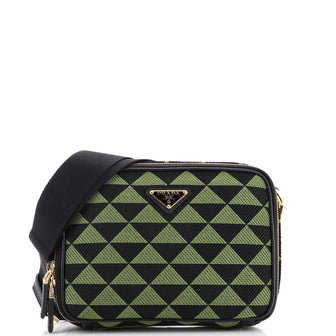 Prada Symbole Zip Around Shoulder Bag Jacquard