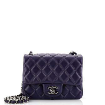 Chanel Square Classic Single Flap Bag Quilted Lambskin Mini