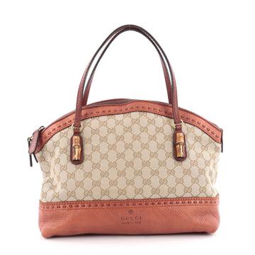 Gucci Laidback Crafty Handle Bag GG Canvas Medium Brown 2123001