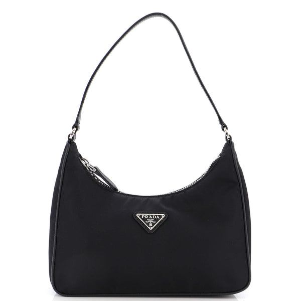 Prada Re-Edition 2005 Hobo Tessuto with Saffiano Leather Mini Black