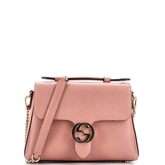 Gucci Interlocking Top Handle Bag (Outlet) Leather Small
