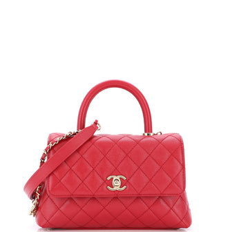 Chanel Coco Top Handle Bag Quilted Caviar Mini