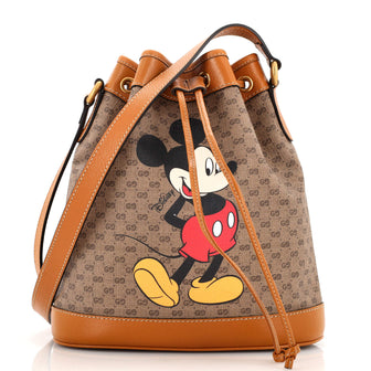 Gucci Disney Mickey Mouse Bucket Bag Printed Mini GG Coated Canvas