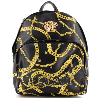 Versace La Medusa Zip Backpack Printed Leather Medium