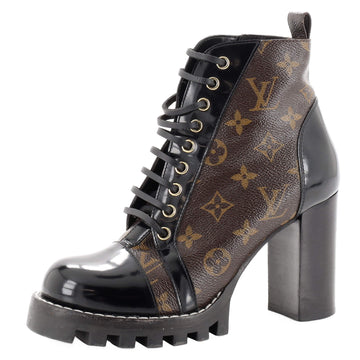 Louis Vuitton Women's Star Trail Ankle Boots Monogram Canvas with Patent