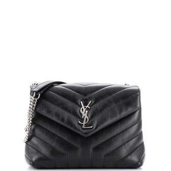 Saint Laurent Loulou Shoulder Bag Matelasse Chevron Leather Small