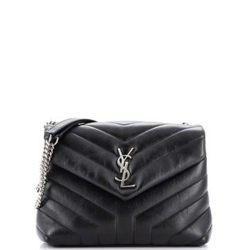 Saint Laurent Loulou Shoulder Bag Matelasse Chevron Leather Small
