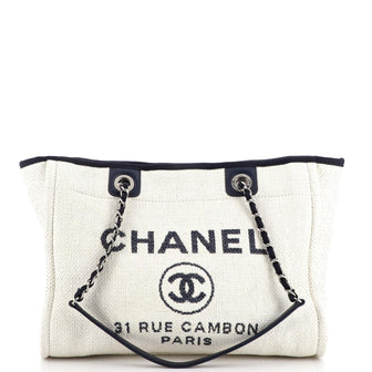 Chanel Deauville Tote Raffia Small