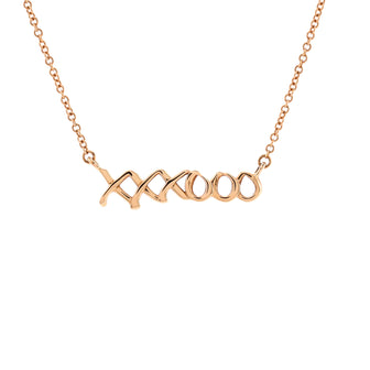 Tiffany & Co. Paloma Picasso Graffiti Love and Kisses Pendant Necklace 18K Rose Gold
