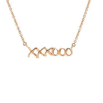 Tiffany & Co. Paloma Picasso Graffiti Love and Kisses Pendant Necklace 18K Rose Gold