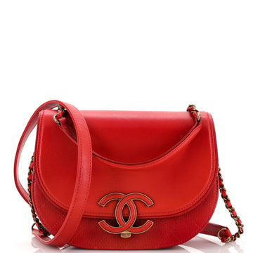 Chanel Coco Curve Flap Messenger Calfskin and Quilted Goatskin Small