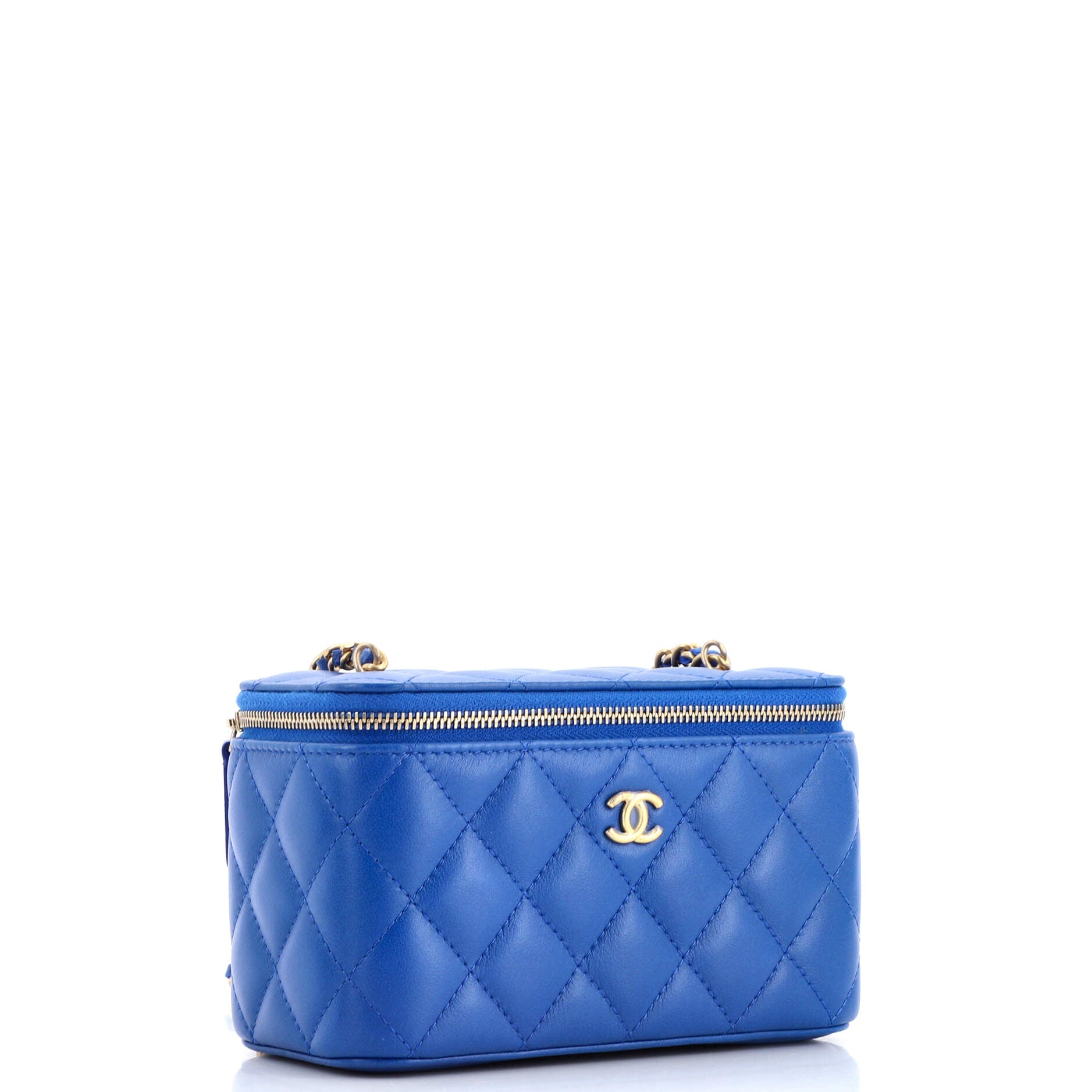Chanel Pearl Crush Vanity Case with Chain Quilted Lambskin Small