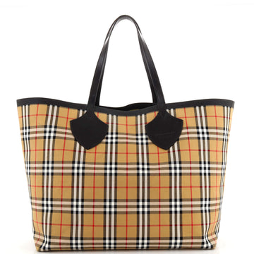 Burberry Reversible Giant Tote Vintage Check Canvas XL