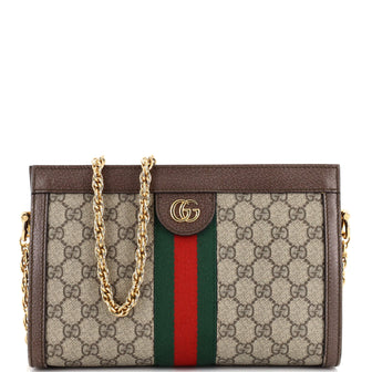 Gucci Ophidia Chain Shoulder Bag GG Coated Canvas Small