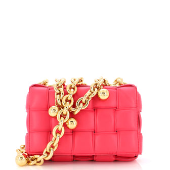 Bottega Veneta Cassette Sphere Chain Crossbody Bag Padded Maxi Intrecciato Leather