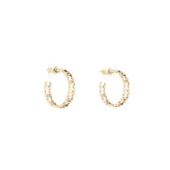 Chanel CC Hoop Earrings Metal