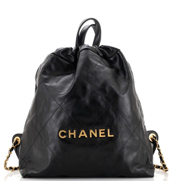 Chanel 22 Chain Backpack Quilted Calfskin Large