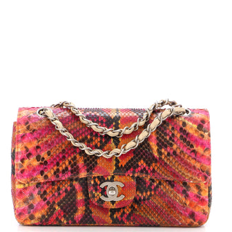 Chanel Vintage Classic Double Flap Bag Python Medium