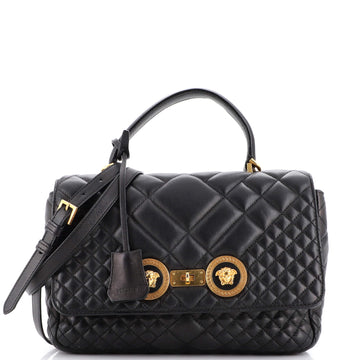 Versace Medusa Padlock Icon Top Handle Bag Quilted Leather Medium