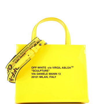 Off White Box Tote Printed Patent Mini