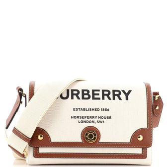 Burberry Note Crossbody Bag Canvas with Leather Medium