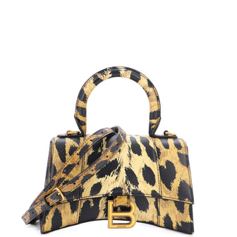 Balenciaga Hourglass Top Handle Bag Printed Leather XS