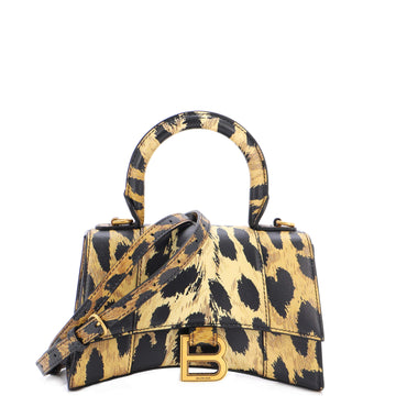Balenciaga Hourglass Top Handle Bag Printed Leather XS