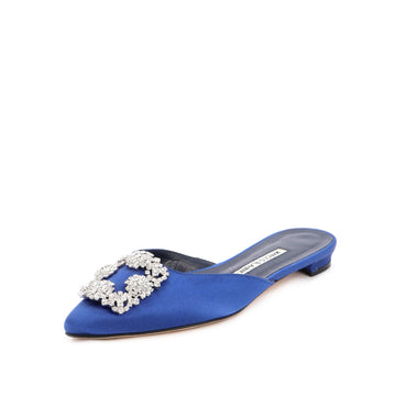 Manolo Blahnik Women's Hangisi Flat Mules Satin