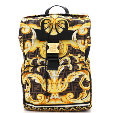 Fendi x Versace Fendace Fendiness Backpack Printed Zucca Nylon Medium