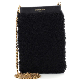 Saint Laurent Pac Pac Pouch on Chain Shearling Mini