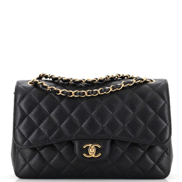 Chanel Classic Double Flap Bag Quilted Caviar Jumbo