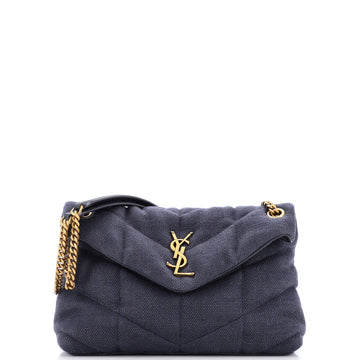Saint Laurent LouLou Puffer Shoulder Bag Quilted Canvas Small