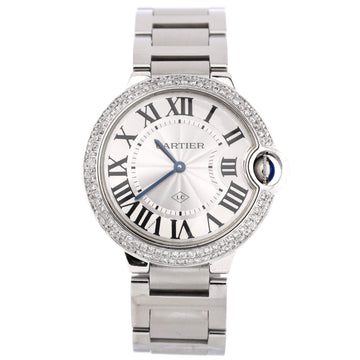 Cartier Ballon Bleu de Cartier Quartz Watch Stainless Steel with Diamond  Bezel 36