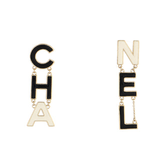 Chanel CHA-NEL Drop Earrings Metal with Enamel