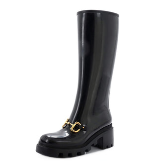 Gucci Women's Horsebit Knee High Boots Rubber