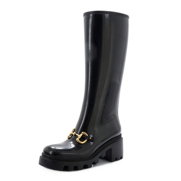 Gucci Women's Horsebit Knee High Boots Rubber