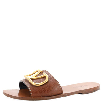 Valentino Garavani Women's VLogo Slide Sandals Leather