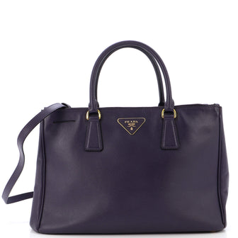 Prada Double Zip Lux Tote Saffiano Leather Medium