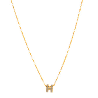 Hermes Pop H Pendant Chain Necklace Metal and Enamel Mini