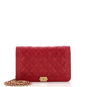 Chanel Boy Wallet on Chain Quilted Caviar
