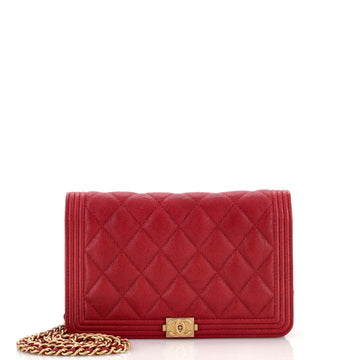 Chanel Boy Wallet on Chain Quilted Caviar