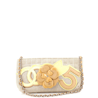Chanel Camellia No.5 Pochette Quilted Canvas