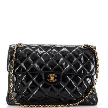 Chanel Vintage Double Sided Flap Bag Quilted Patent Jumbo
