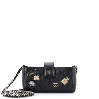 Chanel Lucky Charms Reissue Chain Phone Holder Crossbody Bag Quilted Aged Calfskin Mini