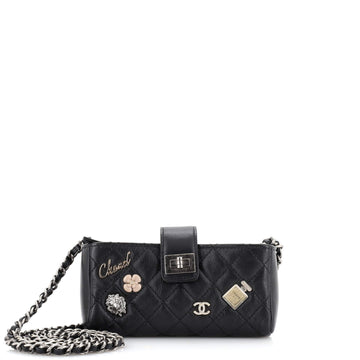 Chanel Lucky Charms Reissue Chain Phone Holder Crossbody Bag Quilted Aged Calfskin Mini