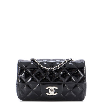 Chanel Classic Single Flap Bag Quilted Patent Extra Mini